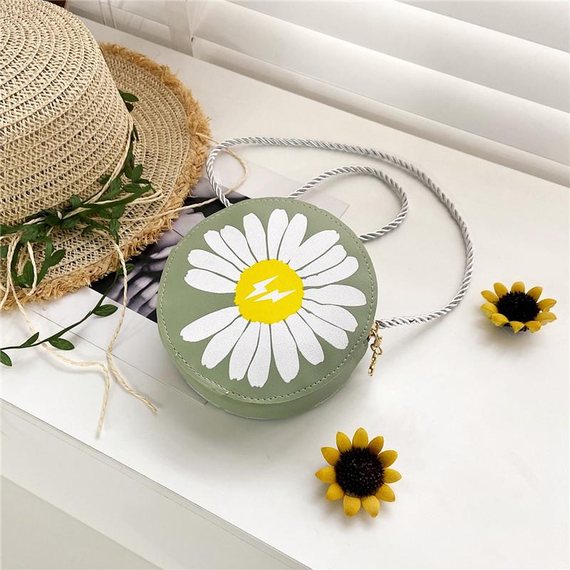 Daisy Round Children's Crossbody Bag Girl's Fashion Shoulder Bags Flowers Child Purse Kids Messenger Bag Kid Wallet Clutch