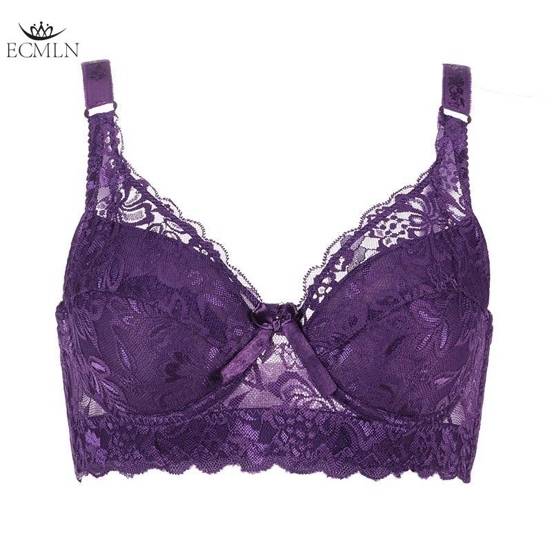 

Женский сексуальный изысканный кружевной бюстгальтер пуш-ап большого размера, тонкие вкладыши, стальное кольцо, бюстгальтер большого размера 36-46 чашка C/D/E, бюстгальтер на косточках 40/90 фиолетовый