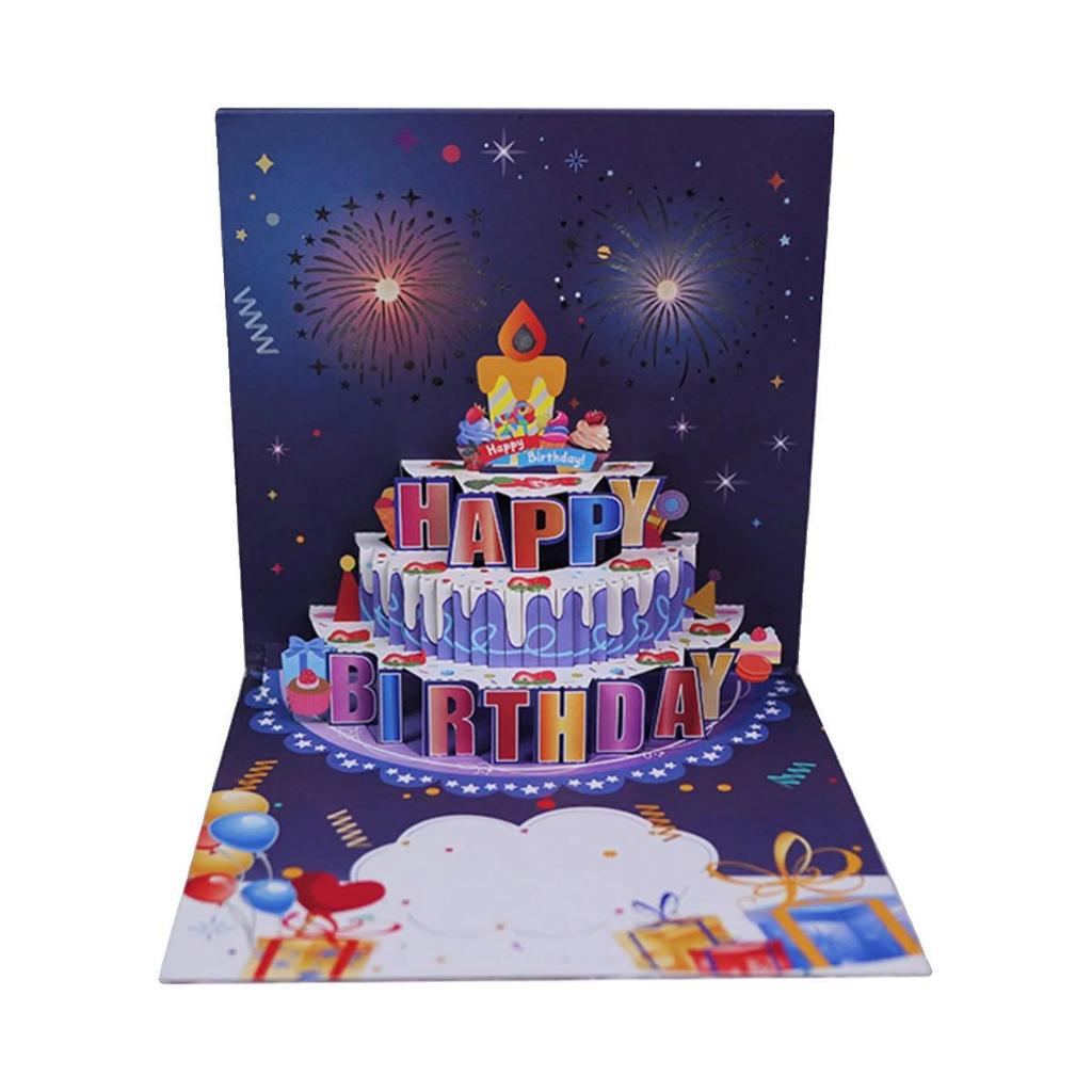 3D Pop-Up Birthday Card with Music, Colorful Lights & Creative Confetti Effect