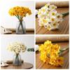 6pcs Artificial Narcissus Flowers Lifelike Daffodils Simulation Floral Arrangement for Wedding Party Supplies Gift Ornament