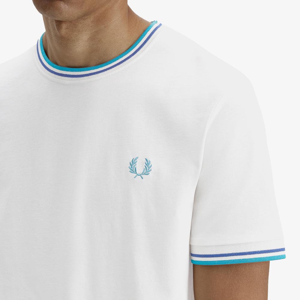 Fred Perry [Sharp] Twin Tip T-Shirt - Snow White/Deep Mint/Soho Eclipse Afpm2611588-94A