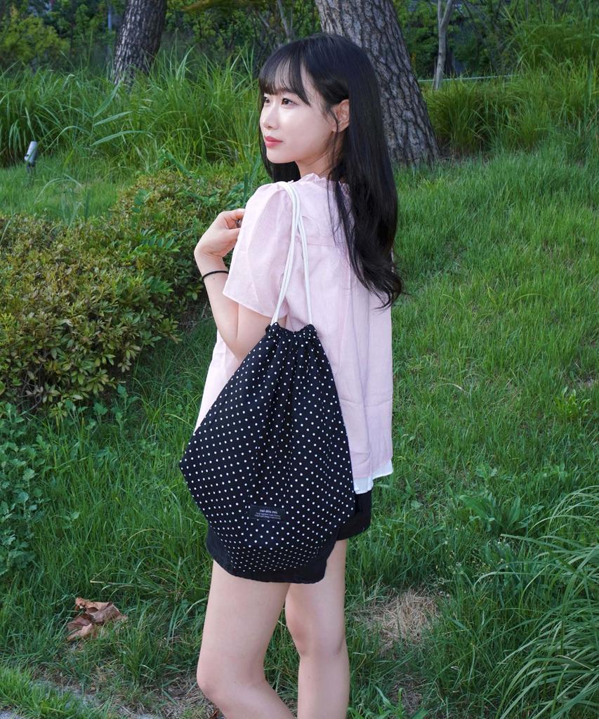Roidesrois Sweet Dot String Gym Sack (Black)