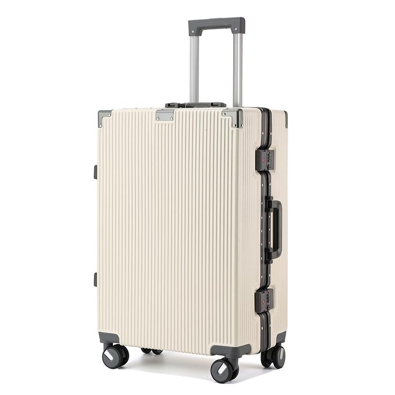Large Capacity Aluminum Frame Suitcase: Durable, Silent Wheels, Secure Password, Unisex Design