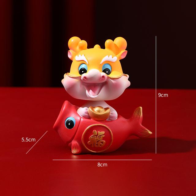 Cute Dragon Collectibles 2024 Chinese New Year Dragon Figurine Ornaments Adorable Miniature Desk Decorations For Home