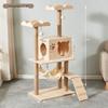 Solid Wood Multi-Layer Cat Climbing Frame with Space Capsule Bed and Shelf