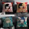 K-Kimmidoll Cute Cushion Cover Natural Linen Organic Fabric Double-Sided Printing Sofa Home Decor Gift Pillow Case