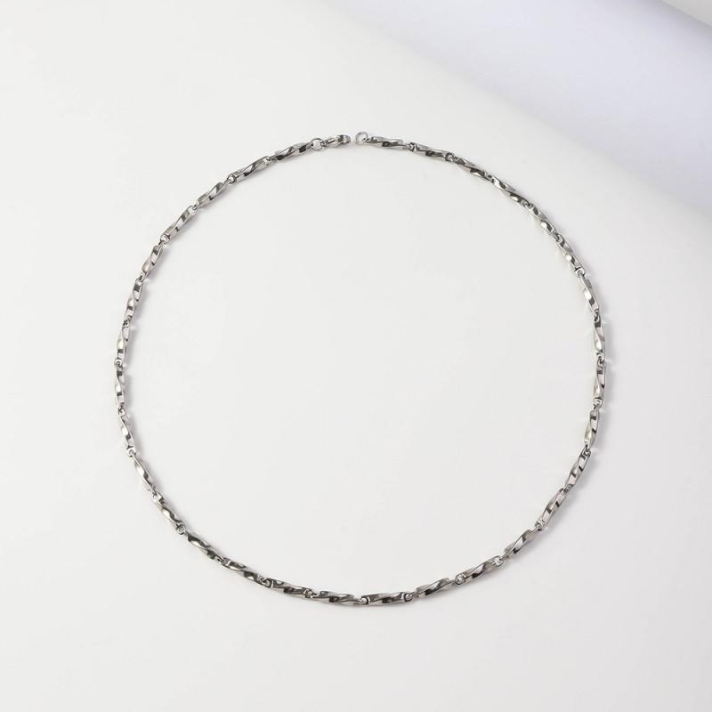 Titanium Steel Twisted Link Chain Necklace Men Women Geometric Pendant Minimalist Locket Choker Style