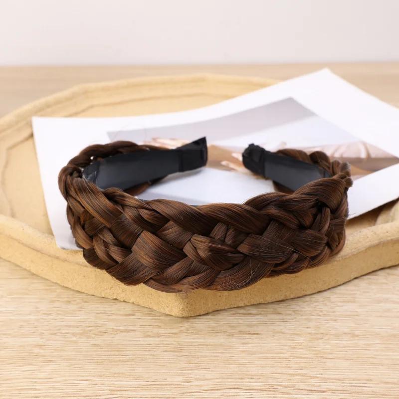 Modische Twist-Perücken-Stirnbänder für Damen Breite Fischgrätenzöpfe Haarbänder Handgefertigter Kopfschmuck Hairstyle Kopfbedeckung Accessoires Geschenk