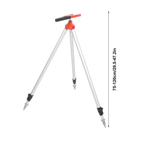 Surveying Prism Pole Tripod, Total Station Tripod, 75-120cm High, Retractable Aluminum Alloy Centering Rod Clamp