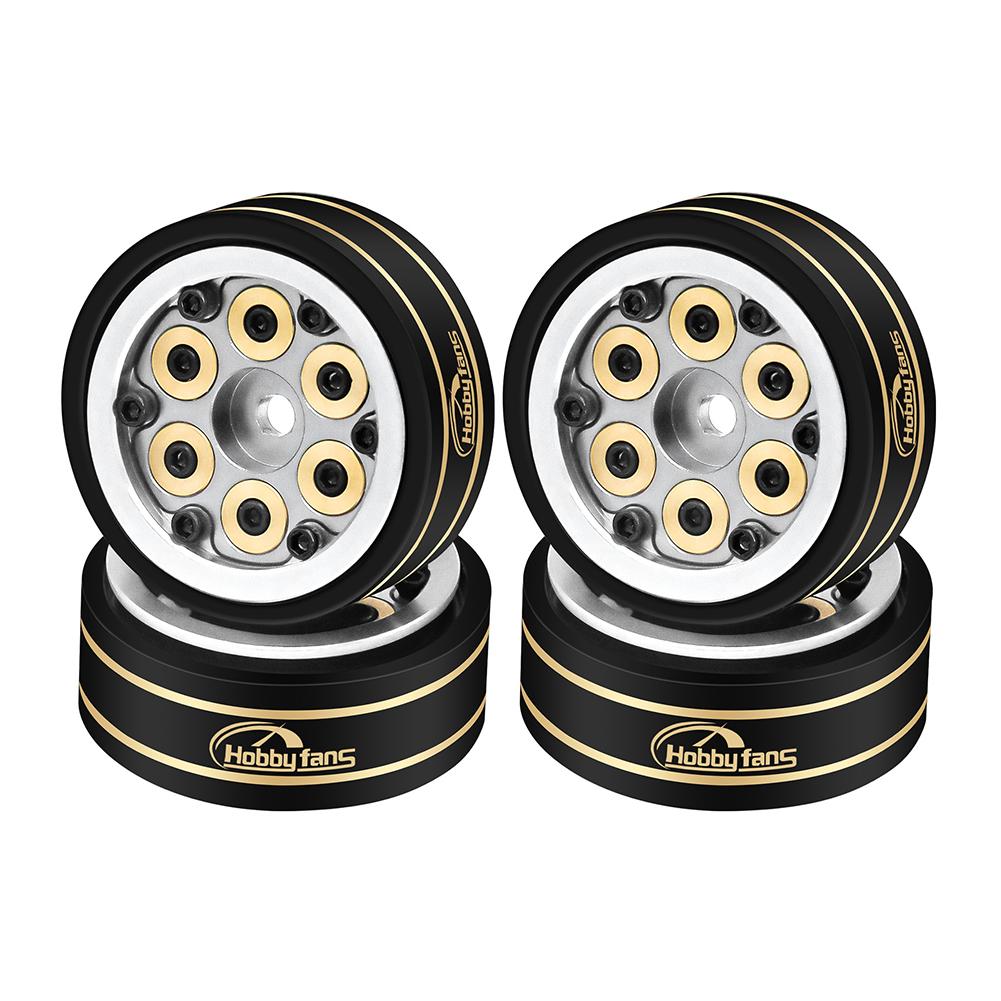 

4шт 1-дюймові колісні диски Beadlock для 1/18 TRX4M 1/24 FCX24 SCX24 RC Crawler Car Titanium