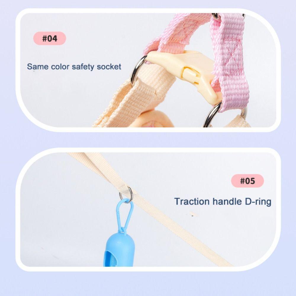 Adjustable Dog Bow Harness Splicing Breathable Dog Chest Strap Candy Color Comfortable Dog Leash for Cats and Dogs