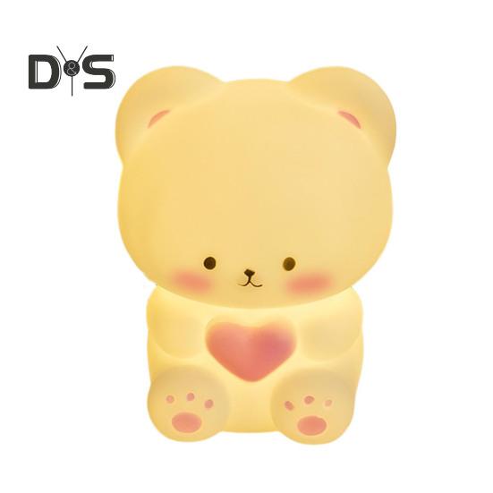 Bär Nachtlicht Niedliche Silikonlampe Sanftes Leuchten Flimmerfrei Batteriebetriebene Cartoon LED Nachttischlampe Raumdekoration