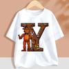 Fnafs Children T-shirt Five Nights At Freddys Letter Tee Top Round Collar Clothing Kawaii Summer Short Sleeve Kids Clothes Gift