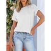 Summer New Round Neck Outer Seam Twisted Strip Short Sleeved Simple Loose T-shirt for Women
