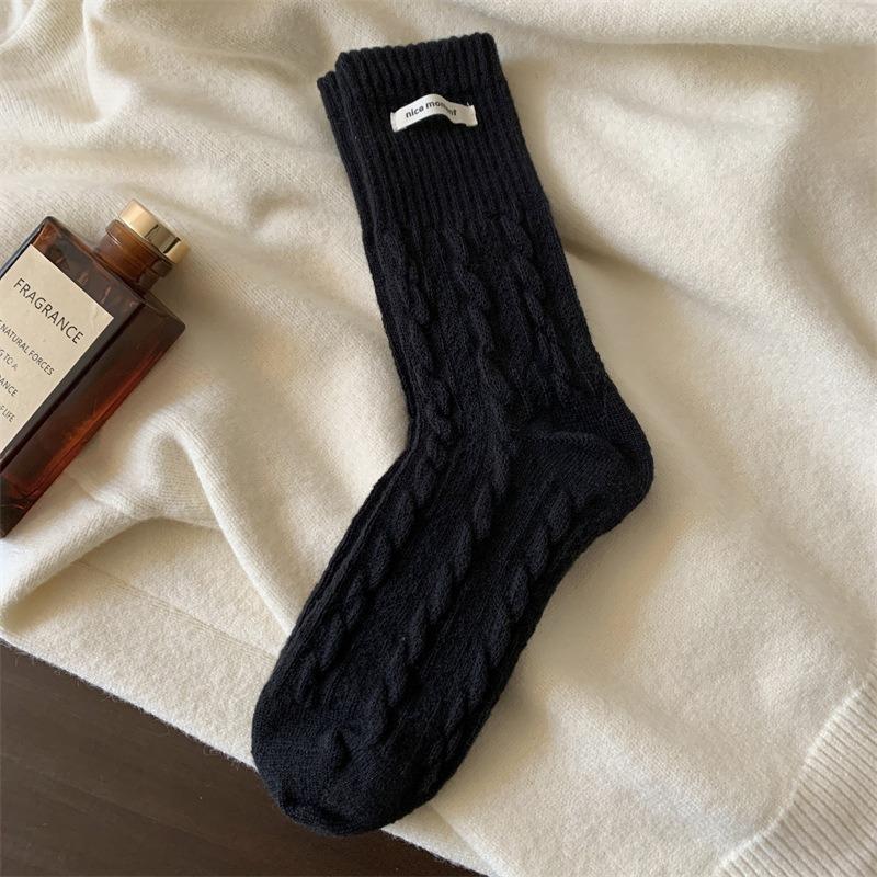 Women's Autumn and Winter Style Thick Plush Warm Twist Cloth Standard Wool Sleep Long Pile Socks