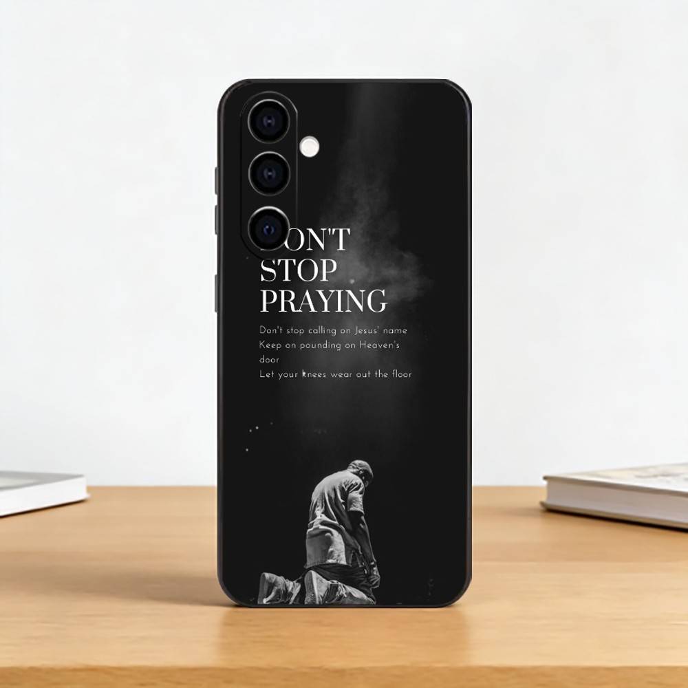 Bible Verse Christian Q-Quote Phone Case For Samsung Galaxy A73,A72,A71,A70,A53,A52,A51,Others Soft Black Cover