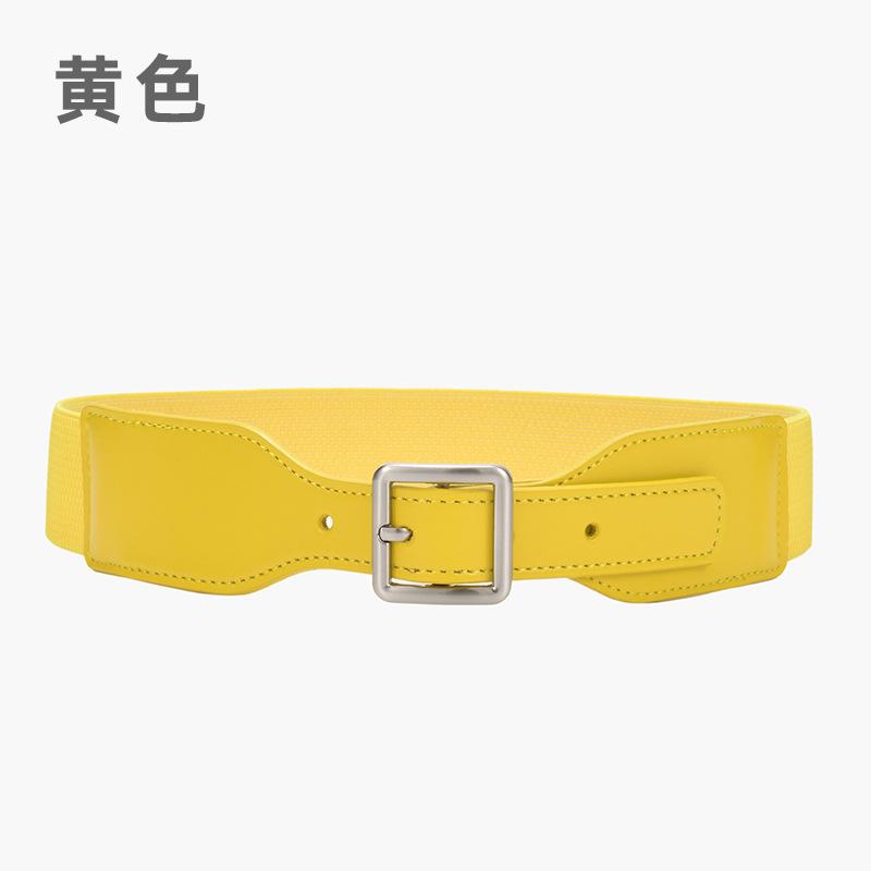 Four Seasons Available New Women'S Decorative Elastic Wide Belt Women'S Elastic Wide Simple Women'S Square Needle Buckle Belt