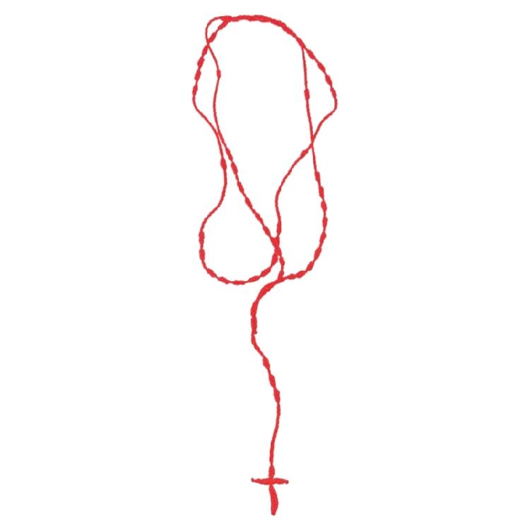 Multipurpose Hand Knotted Crossing Rosary Necklace Sturdy Cotton Thread Jewelry Accessory for Mindfulness Stylish Outfits