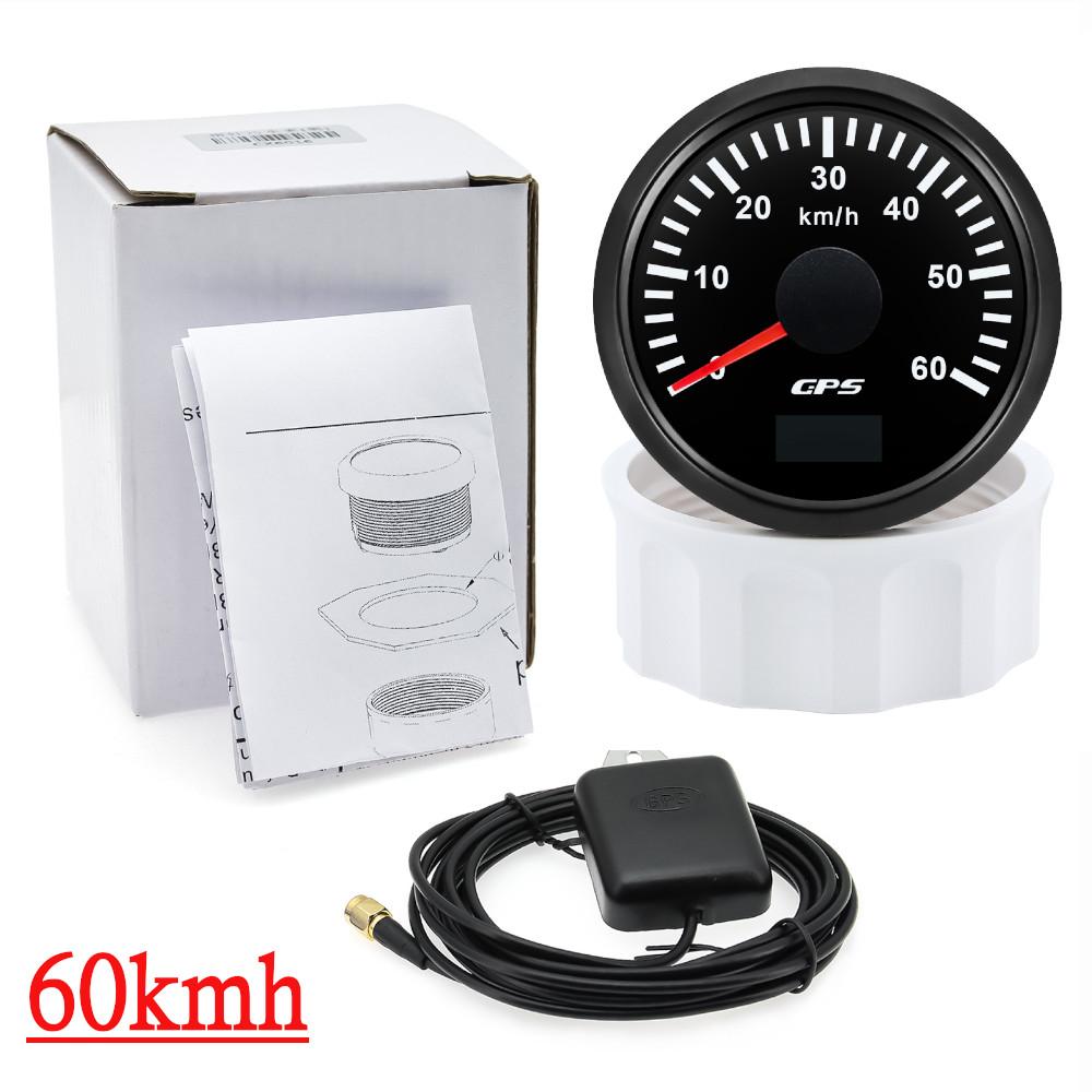 200km/h 120km/h 60 km/h Waterproof 52MM GPS Speedometer Speed Odometer with Antenna 7 Colors Light Universal For Car Boat Marine