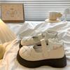 Women's Round Toe  Spring New Style Deep Mouth Literary Lady Campus College Style Height Increase Large Size Single Shoes