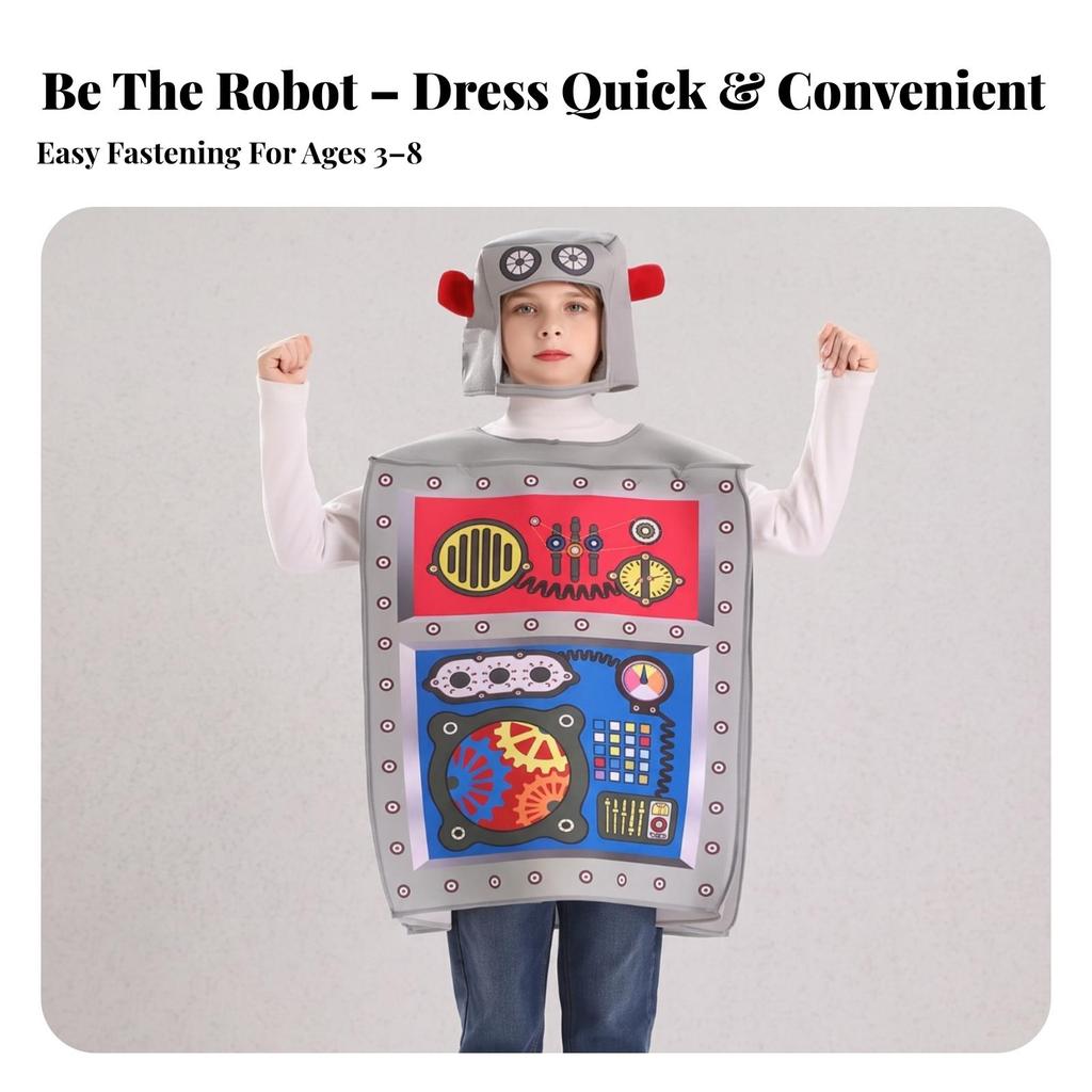 Robot Costume Polyester-Blend with Headpiece Loose-Fit for Cosplay