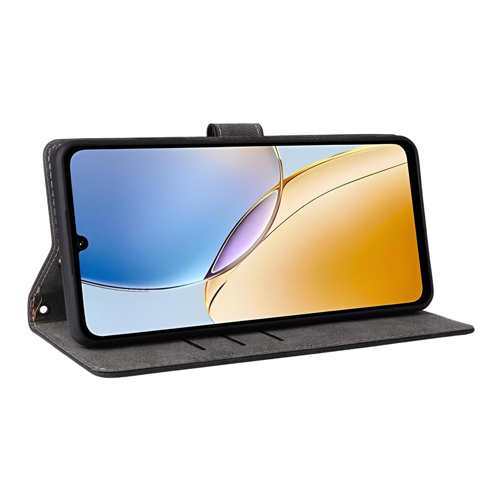 För ZTE Blade A56 Fodral Plånbok RFID-blockerande PU-läder Telefonskydd Ställ med Rem