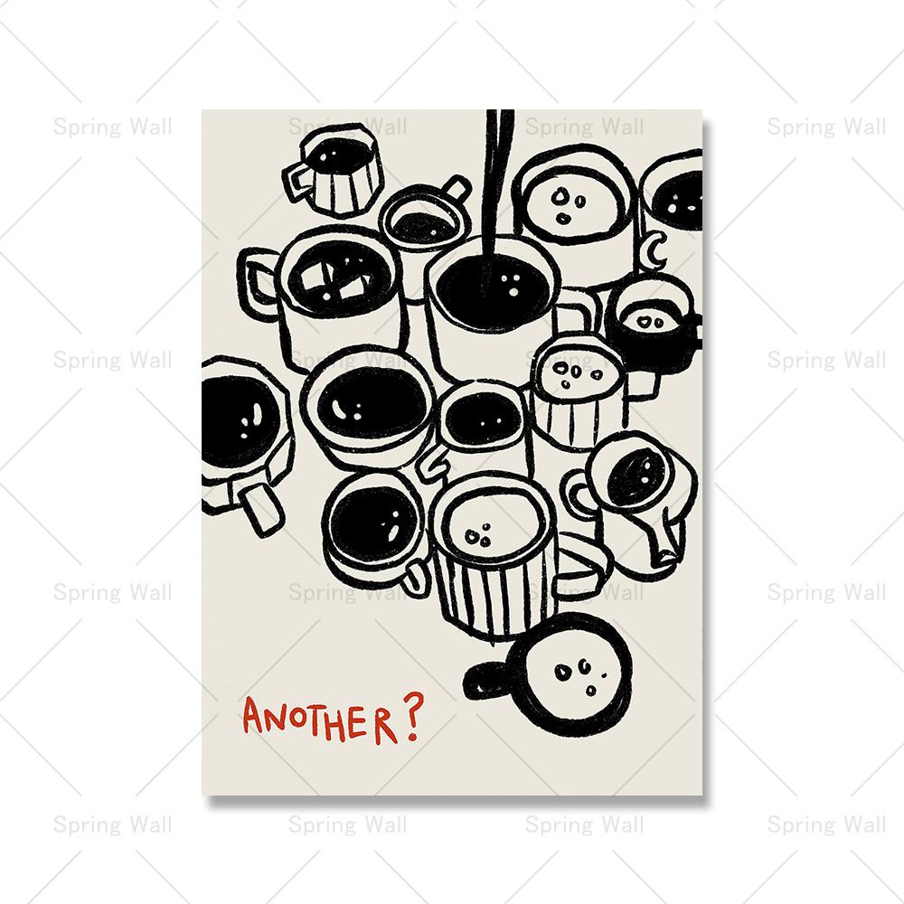 

Ретро Модные Красочные Винный Коктейль Другой Кофе Принт Плакаты Настенное Искусство Абстрактные Картины Холст Картины Кухня Домашний Декор 21x30cm No Framed