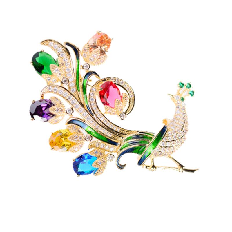 

Модный павлин, брошь с открытым экраном, модный смысл, одежда, фиксированная булавка, пальто, кардиган, универсальные аксессуары для женщин разноцветный