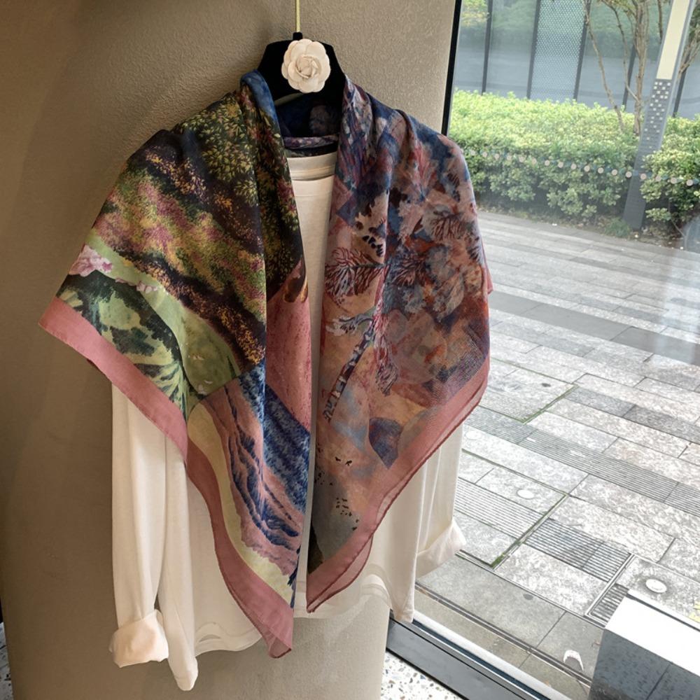 110*110cm Light Thin Square Scarf Polka Dot Silk Headscarf Fashion Beach Headscarf for Women Girls