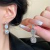 925 Silver Needle French Temperament Zircon Stud Earrings Women's Light Luxury Super Flash Earrings Celebrity Earrings