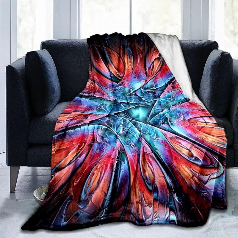Colorful Magical Fantasy Abstract Art Printed Modern Blanket Gedruckt Bettdecke Geschenk Flannel Soft Sofa Bed Throwing Blankets