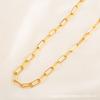 45Cm Stylish Simple Stainless Steel Paper Clip Chain Necklace Color Clavicle Chain Square Squashed Premium Durable