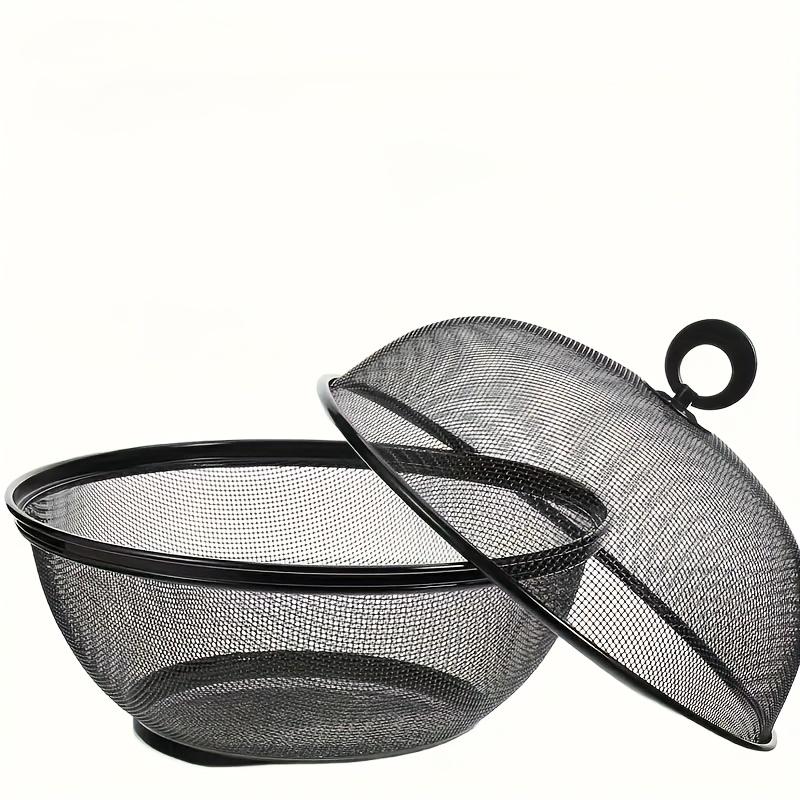 

Прочная железная корзина для мытья фруктов и овощей с крышкой – безопасная для пищевых продуктов кухонная утварь для свежих продуктов, корзина для слива воды для фруктов и овощей 1pc