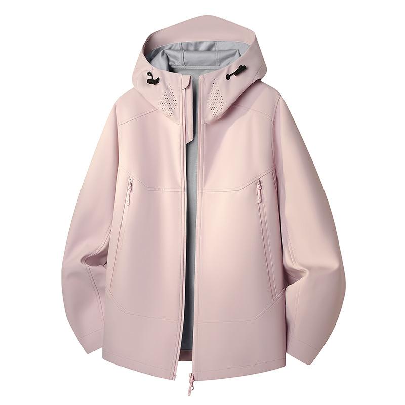 Men Softshell Hooded Jacket Windproof Outdoor Hiking Coat Waterproof Windbreaker Male Outwear Clothing S