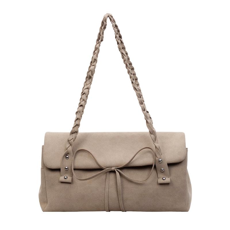 Bag Simple Niche Single-shoulder Armpit Bag Matte Textured Bowknot Twisted Braid Shoulder Strap Fashionable Solid Casual