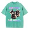 High Street T Shirt Vintage Washed Cotton T-Shirt Crazy Bear Graphic Tee Casual Streetwear for Spring Summer