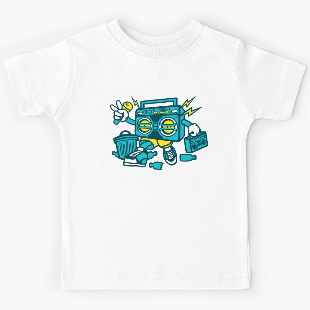 Cute Kid Old School Boombox Radio Rapper DJ Music T-Shirt Kids T-Shirt 170