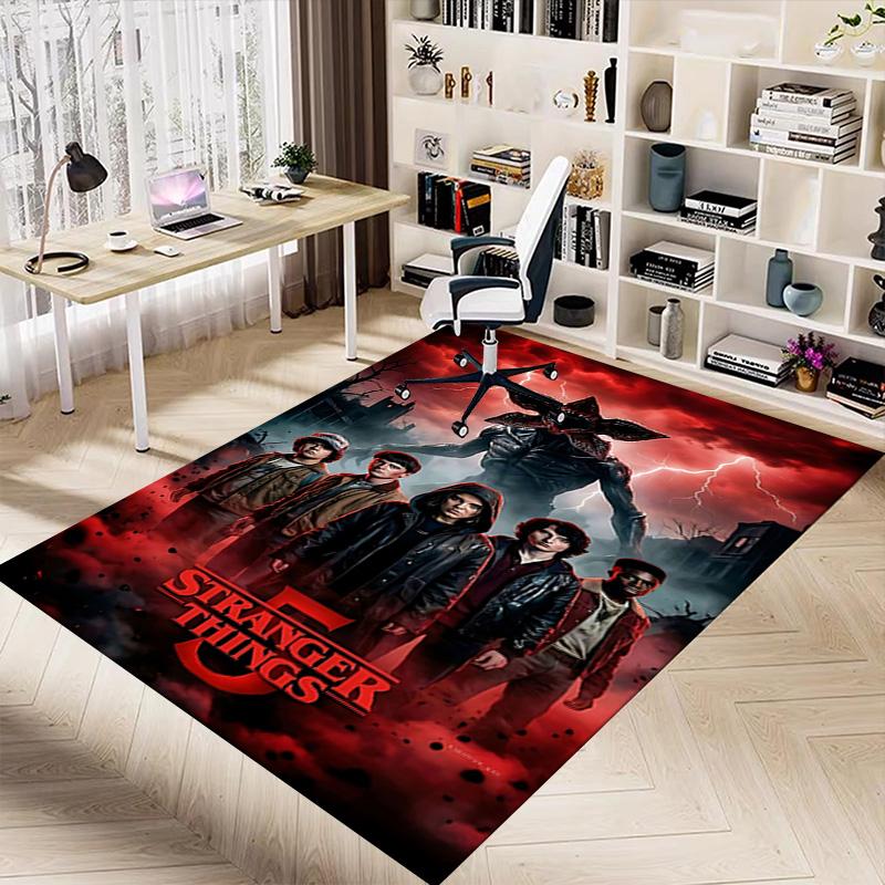 1pc Stranger Things Season Carpet for Playroom Bedroom Living Room Sofa Home Decor,kids Game Area Rug Non-slip Floor Mat Y72977