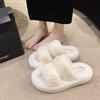 Mao Mao slippers women's outer wear 2025 new Korean version ins trendy shoes autumn and winter one-word thick-soled cotton slippers spring and summer