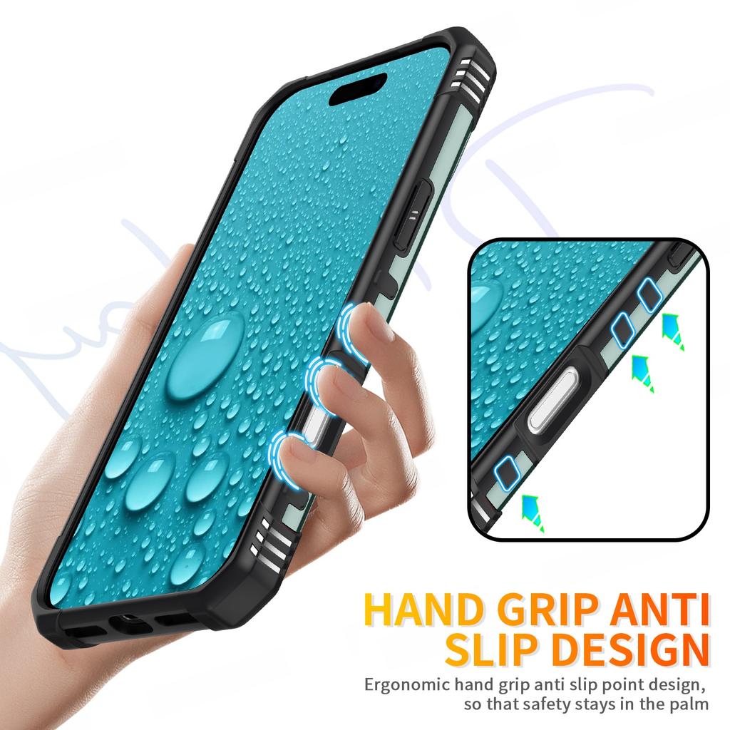 For iPhone 17 Pro Max Case PC+TPU Anti-Drop Phone Cover with Ring Kickstand