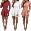 Elegant Womens Fashion Casual Romper Dress Lace Long Sleeve Sexy Short Jumpsuit