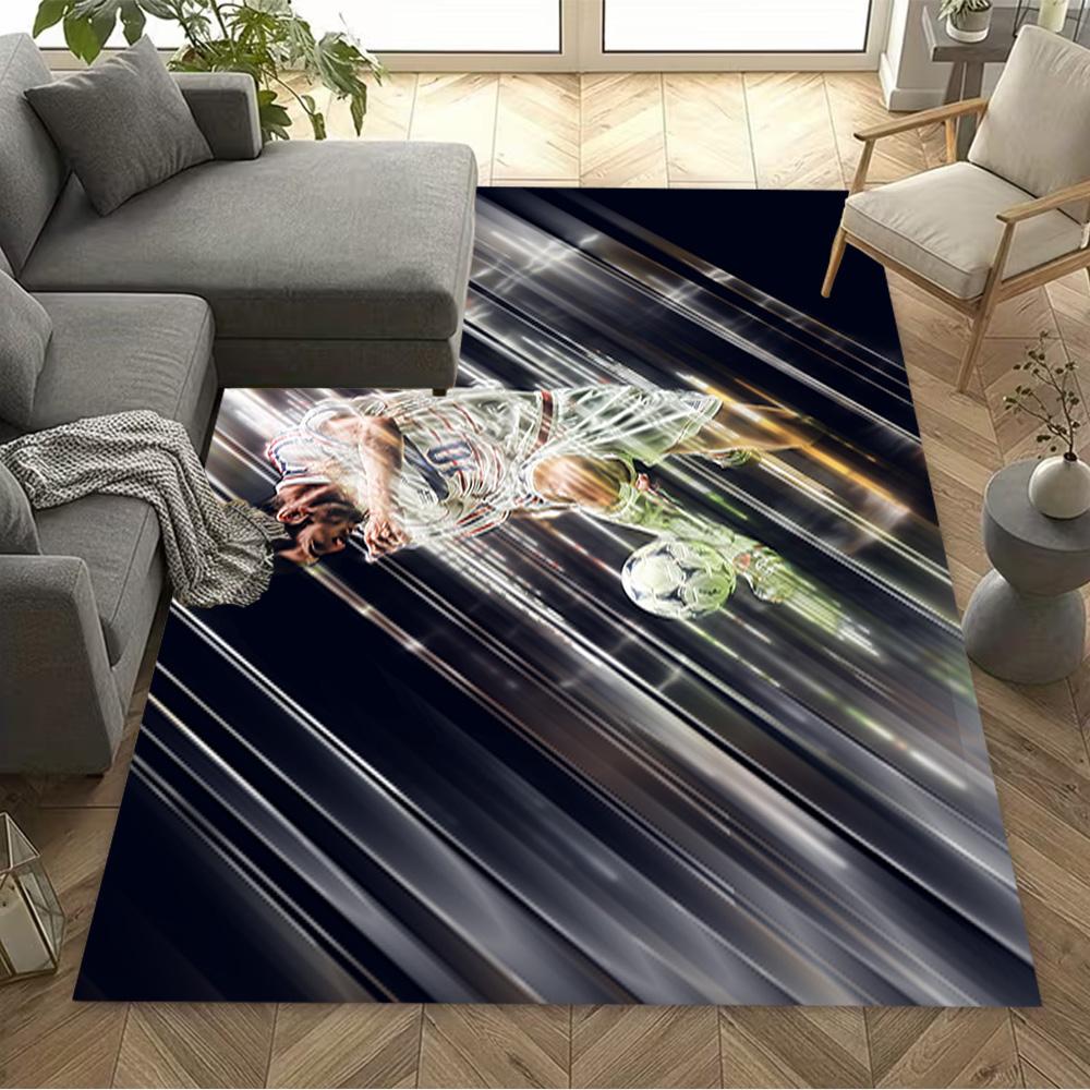 Soccer Player Action Area Rug Perfect for Balcony Hallway Playrooms Dining Room Antislip Carpet Office home decor Spiritual Gift