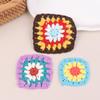 10Pcs Random Mix Colors Handmade Crochet Doilies Suit Square Flower Piece For Diy Clothing Pocket Coaster Bag Tablecloth