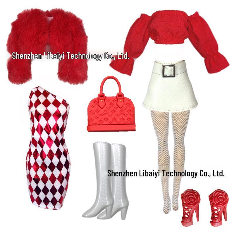 6-Point Jointed BJD 30cm Barbie Doll Clothes & Fashion Bag Set - Fairy Supermodel Xinyi Collection
