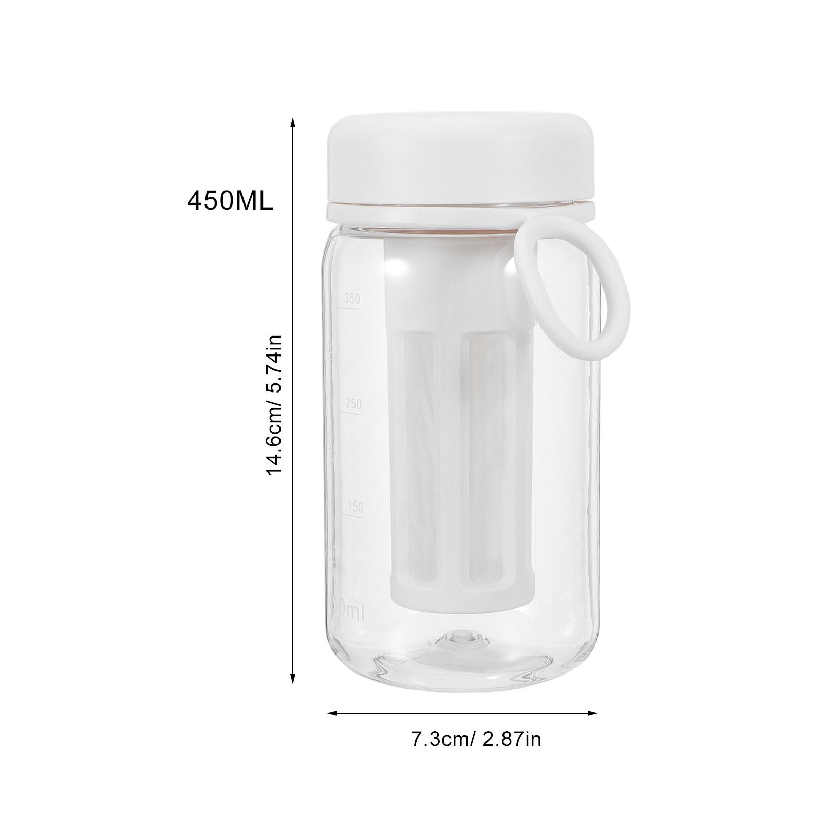 450Ml Cold Brew Filter Bottle Portable Coffee Powder Filter Cup Transparent Plastic Cold Drink Cup Reusable Iced Coffee Maker