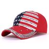 Rhinestone Embellished Star & Stripe Fashion Baseball Cap - Stylish Summer Street Style Trucker Cap for Sun Protection