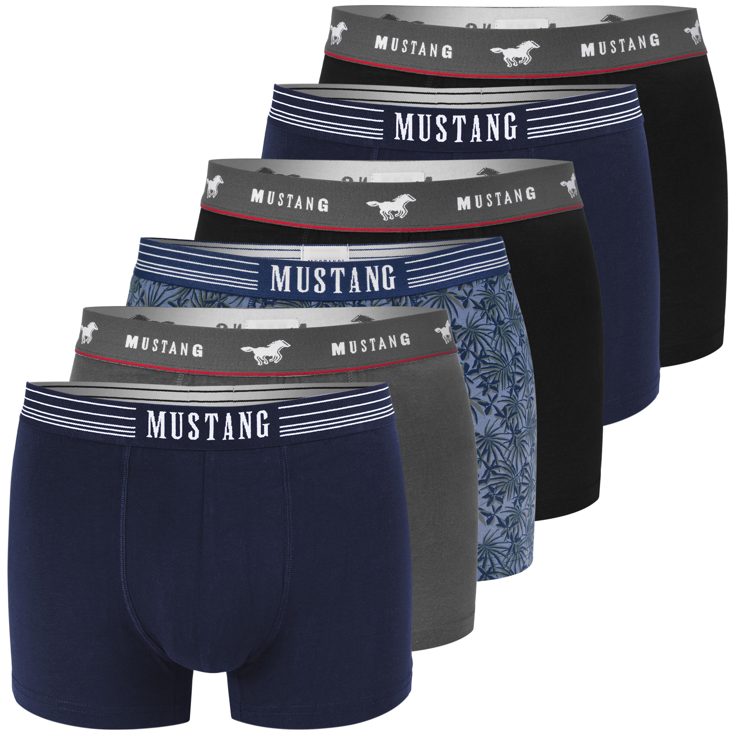 Men's Boxer Shorts - Mustang - Cotton Blend, 6-Pack, BM461
