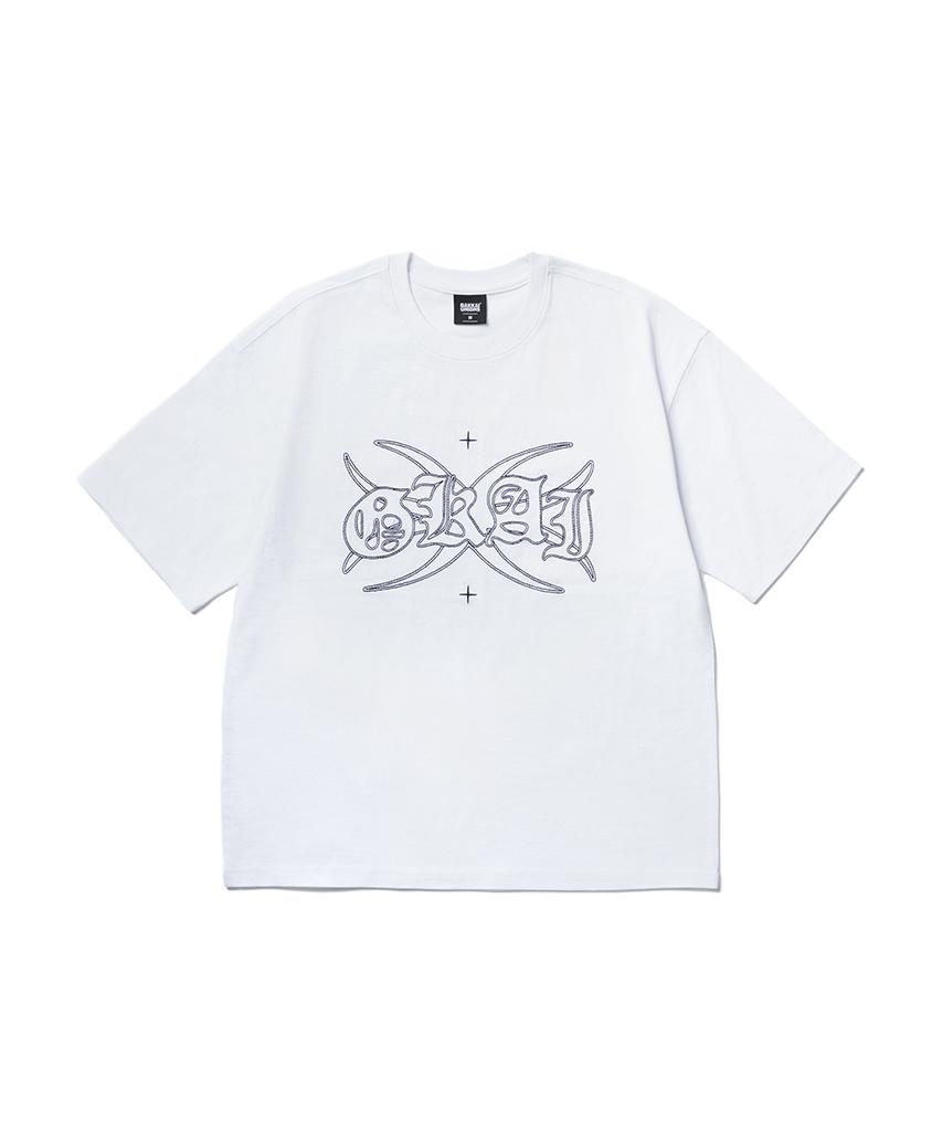 GAKKAI UNIONS Cut-Off Stitch Short Sleeve T-Shirt White