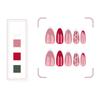 Almond Press on Nail Glossy Fake Nail Stick on Nail in 12 Sizes,24Pcs French Nail Tips for DIY Nail Art Decorations