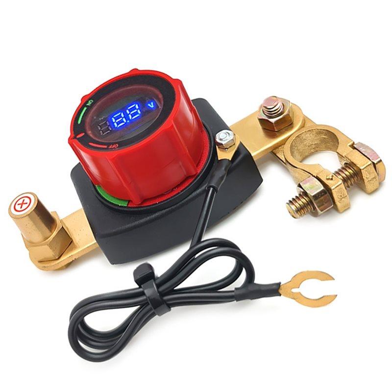 2025 Trend Battery Disconnect Switch 12V-48V Car Battery With LED Voltmeter DC 5-80V Battery Disconnect Switch Battery Disconnec